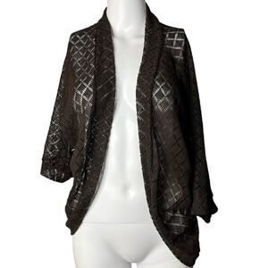 M Shop Open Front Cover Up Cardigan Brown Size Medium